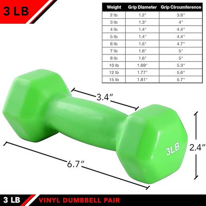JFIT Dumbbell Pairs or Sets – Neoprene & Vinyl Coated Hand Weights for Home Gym, Strength Training, Aerobics, Cardio Exercise and Fitness