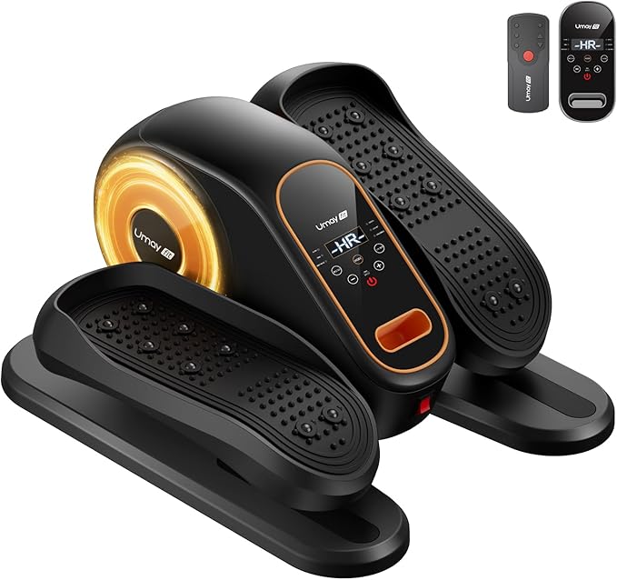 Under Desk Elliptical Machine, Ellipse Leg Exerciser for Seniors, Quiet & Portable Electric Seated Eclipse Exercise Training Machine with Remote, 12 Speeds & Mute Function, Manual & Auto Mode