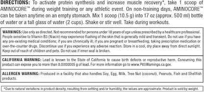 ALLMAX Nutrition AMINOCORE BCAA, Blue Raspberry - 945 g Powder - 8.18 Grams of Branched Chain Amin Acids Per Serving - with B Vitamins - No Fillers or Non-BCAA Aminos - Sugar Free - 90 Servings