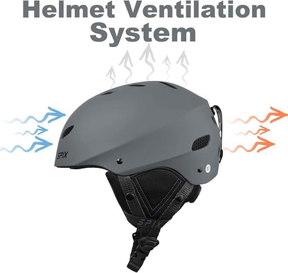 SPIX Ski Helmet Snowboard Helmet - ASTM Safety Standard Size Adjustable for Adults Youth Men and Women