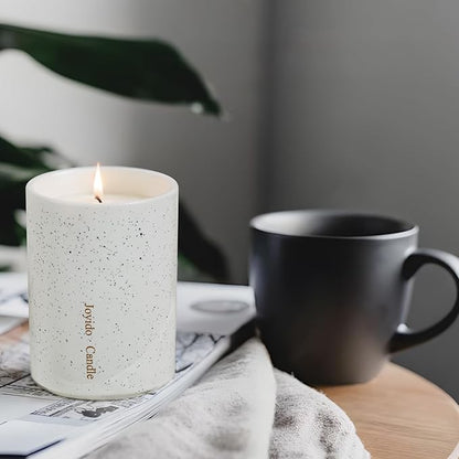 14OZ Oud & Sandalwood Scented Candle - Aromatherapy Candles with Lid - Soy Candles for Home Scented - Luxury Ceramic Jar Candles for Bedroom Kitchen Home Decor, Housewarming Party