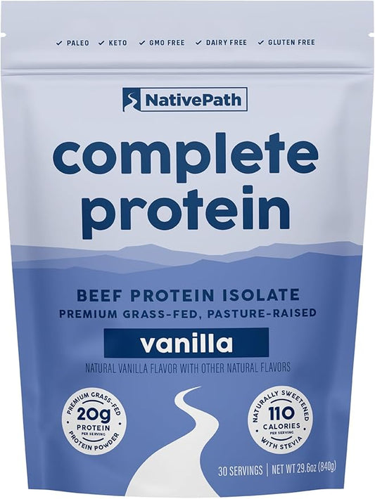 NativePath Complete Beef Protein Powder Isolate ??Grass-Fed, Pasture-Raised, Dairy & Lactose Free