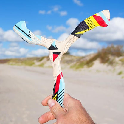 Wooden Boomerang Hurricane v2 | Handcrafted Returning Boomerang | Easy-to-Throw Design for Beginners | Fun Outdoor Game | Thin, Lightweight and Safe to Use Idea | Suitable for 14+