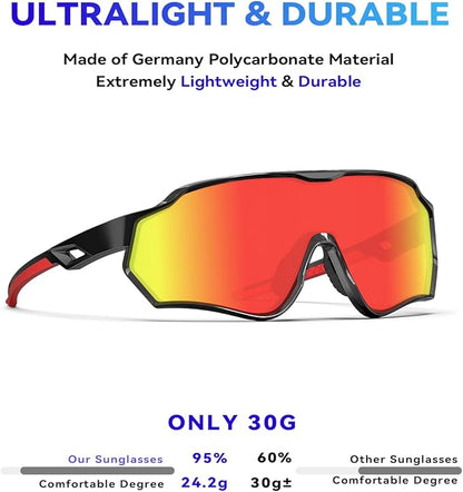 BEACOOL Polarized Running Sunglasses for Men Women UV400 Protection TR90 Sport Sunglasses for Fishing Cycling Baseball