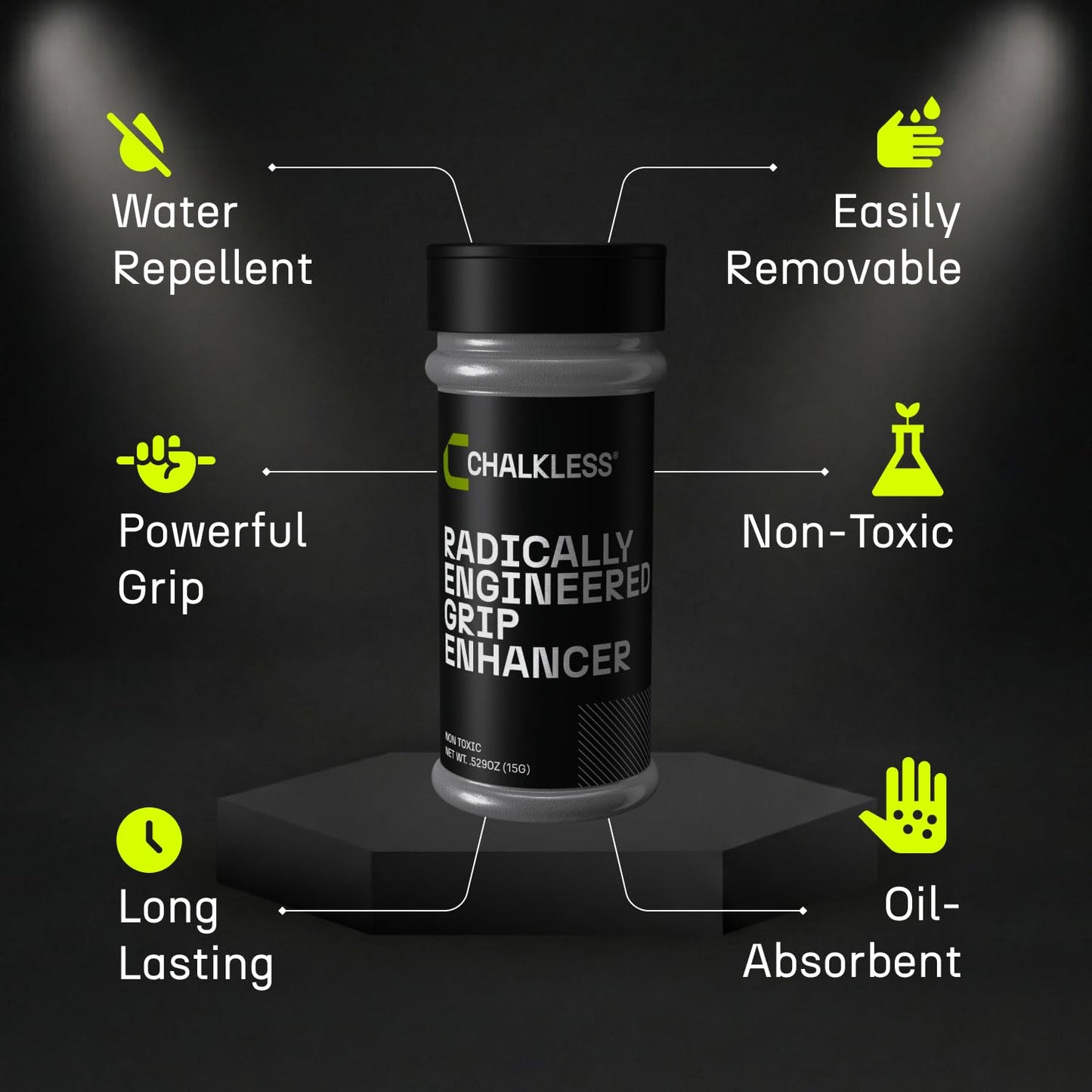 Chalkless Grip Enhancer - Premium Liquid Chalk Alternative & Less Mess Hand Chalk for