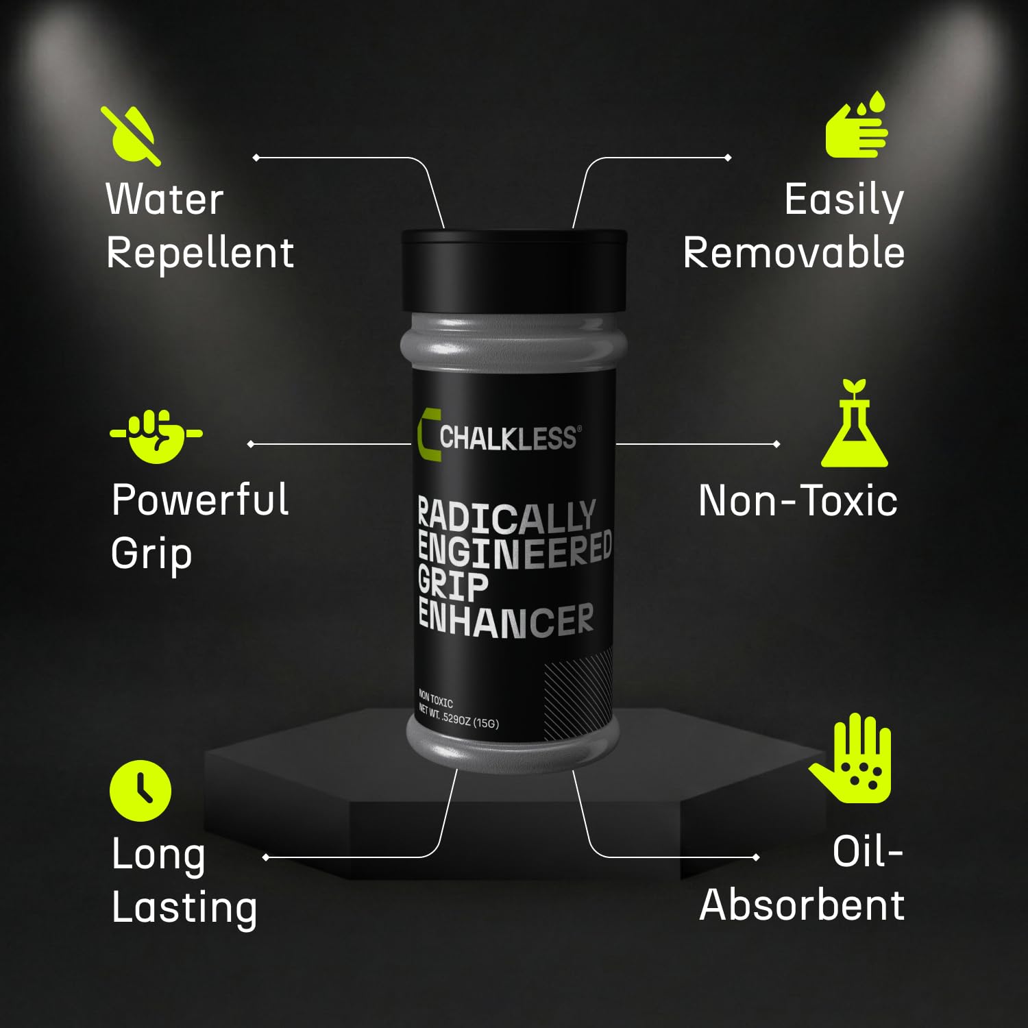 Chalkless Grip Enhancer - Premium Liquid Chalk Alternative & Less Mess Hand Chalk for