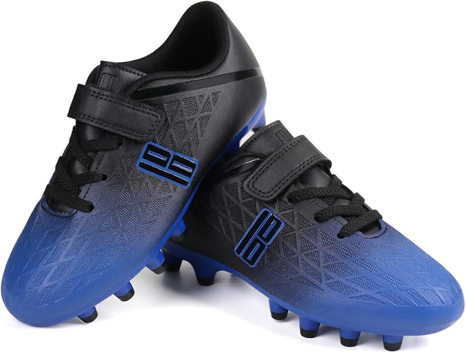 brooman Kids Firm Ground Soccer Cleats Boys Girls Athletic Outdoor Football Shoes