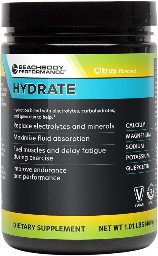 BODi Hydrate Performance Hydration Supplement, Quercetin Enriched Electrolyte Powder, 4 Key Electrolytes: Potassium, Magnesium, Sodium, Calcium - Supports Endurance & Fluid Balance, Citrus, 40 SRV