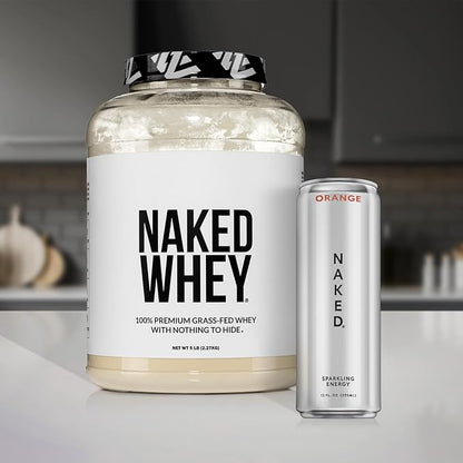 NAKED Chocolate Whey 1LB - All Natural Grass Fed Whey Protein Powder, Organic Cacao, and Coconut Sugar - No GMO, No Soy, and Gluten Free, Aid Growth and Recovery - 12 Servings