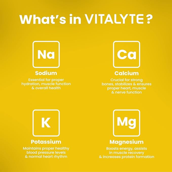 Vitalyte Electrolyte Powder Drink Mix, Isotonic Electrolyte Hydration Mix, Bulk Case Pack (12 Pack, Lemon)