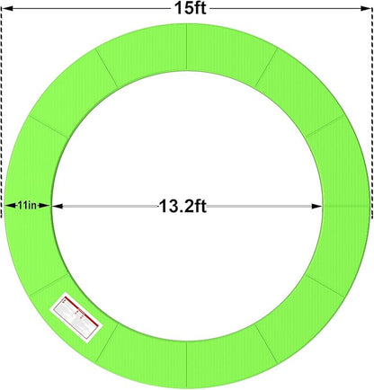 LANGXUN Universal Trampoline Repalcement Safety Pad, 8ft 10ft 12ft 14ft 15ft 16ft Waterproof Surround Spring Foam Cover for Round Frame