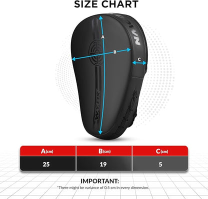 WYOX Curved Focus Mitts for Boxing & MMA | Durable PU Leather Punching Pads with Adjustable Strap | Ideal for Muay Thai, Kickboxing, Martial Arts Training – Hand Target Strike Shield for Men & Women