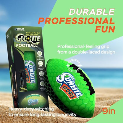 Sunlite Sports Waterproof Football for Lawn Backyard Pool Beach Lake Park Water Toy, Outdoor Play, for Kids Children Teens Adults, Family Fun