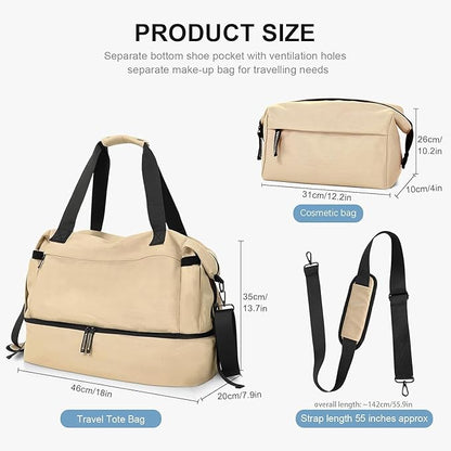 Gym Bag for Men Women, Tactical Travel Duffel bag with Removable Dividers & Shoe Compartment, Weekender Carry on Bag with Toiletry Bag, Overnight Range Bag for Workout Soccer Yoga Gym