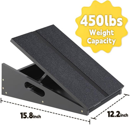 Wood Slant Board Calf Stretcher - Professional Calf Stretcher Slant Board for Physical Therapy, Incline Stretching, and Rehabilitation Exercises - Durable and Adjustable Balance Tool