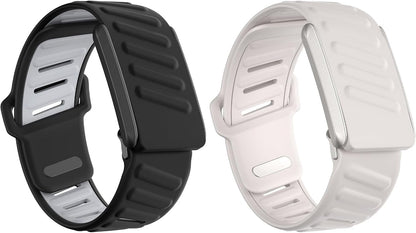 Sport Bicep Bands for Whoop 4.0-2 Pack Adjustable Silicone Breathable Wristbands Replacement Strap Compatible with Whoop 4.0/3.0 Sleep, Wearable Health, Fitness & Activity Tracker