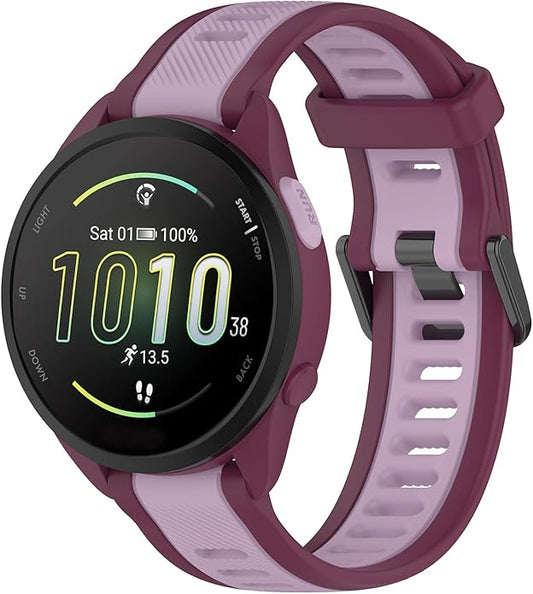 Compatible with Garmin Forerunner 165 Watch Band, 20mm Width Silicone Replacement Bands for Garmin Vivoactive 3 / Vivoactive 5 / Forerunner 55, 245, 645 Music Smartwatch