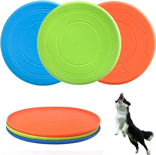 Dog Flying Disc, 3 Pack Dog Flyer Toys, Soft Rubber Interactive Lightweight Flying Disc Dog Toy for