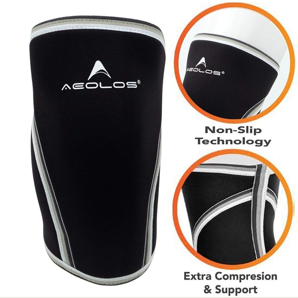 AEOLOS Knee Sleeves (1 Pair)，7mm Compression Knee Braces for Heavy-Lifting,Squats,Gym and Other