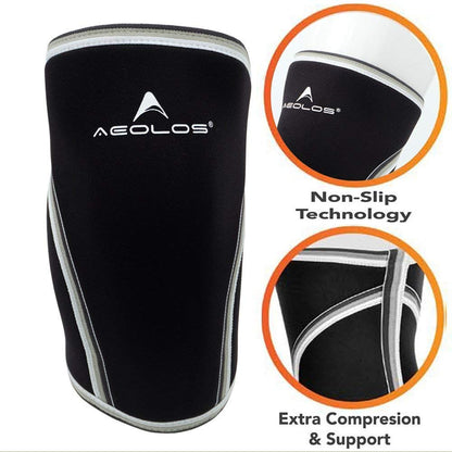 AEOLOS Knee Sleeves (1 Pair)，7mm Compression Knee Braces for Heavy-Lifting,Squats,Gym and Other