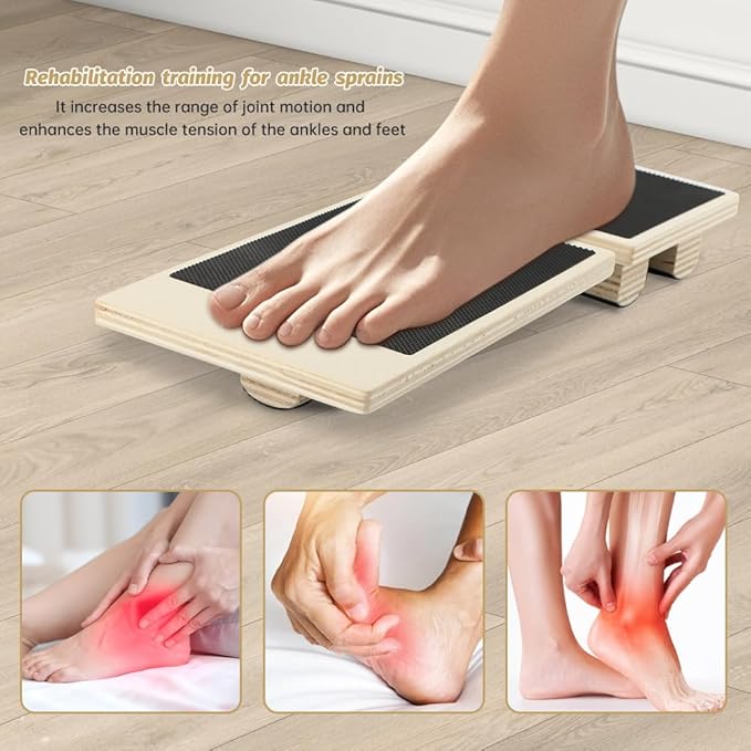 Ankle Balance Board Foot Strengthener, Single Foot Balance Board with 1 pair Ankle-protectors for Relieving Sprained Ankle/Stability Training/Posture Corrector