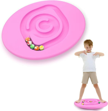 Maze Balance Board for Kids Plastic Wobble Rocker Balance Board with Mini Balls Load 170lb for Balancing Exercise Equipment Game Girls Boys Physical Therapy, 18.5 x 14.57 Inches