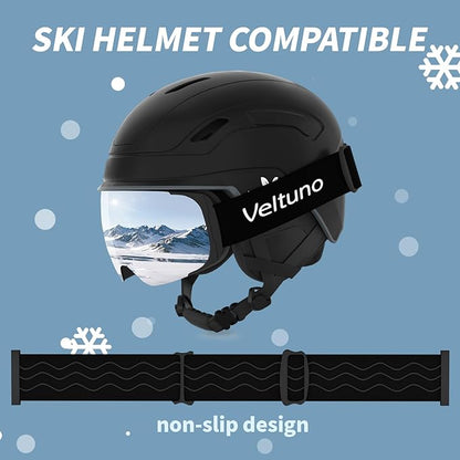 Ski Goggles for Men Women Adult & Youth, OTG Snowboard Goggles Anti Fog, Snow Goggles UV Protection Wide Vision