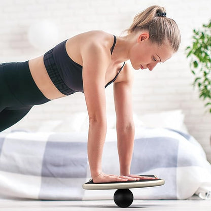 Sportneer Balance Board 7 Modes Wobble Board with Adjustable Stoppers Exercise Balancing Stability Trainer for Improve Balance, Surf Trainer & Physical Therapy - Roller and 2.8'' Ball Included