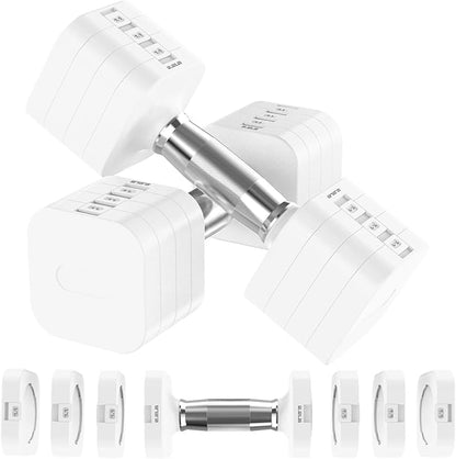 22LBS Adjustable Dumbbells Set, Adjustable Weight Dumbbells with 4 Levels 4.4lb, 6.6lb, 8.8lb, 11lb, Hand Weights Sets for Women/Men Home Gym Full Body Workout