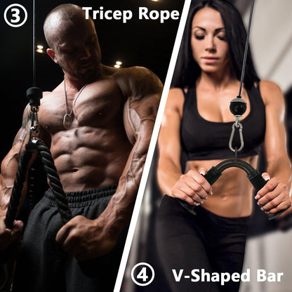 Cable Attachments for Gym,Cable Machine Accessories for Home Gym, Triceps Pull Down Attachment, LAT
