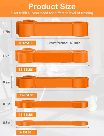 Pull Up Bands, Resistance Bands, Pull Up Assistance Bands Set for Men & Women, Exercise Workout Bands for Working Out, Body Stretching, Physical Therapy, Muscle Training