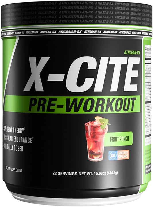 X-CITE Pre-Workout by ATHLEAN-X - Enhanced Formula with Beta-Alanine, Creatine & Caffeine for