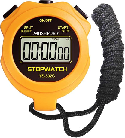 Stopwatch Timer Only Stopwatch Mode, ON/Off Silent Simple Operation, Without Clock Date Countdown, Digital Kids Stop Watch for Sports Coaches Swimming Running, Orange