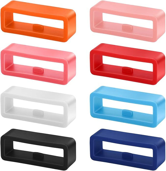 8 Pack Smart Watch Band Fixing Rings, Multi-Color Silicone Magicband Holder Locks Clips Strap Holder Watch Band Strap Replacement Accessories