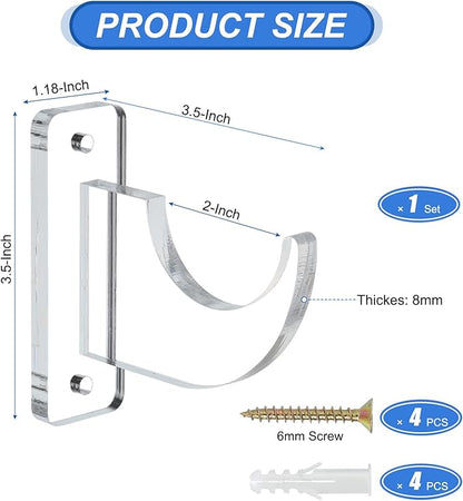 uxcell Sword Wall Mount Holder, 1 Set Acrylic Light Saber Display Rack Wall-Mounted Sword Stand Display for Light Saber Sword Wall Bracket, Clear
