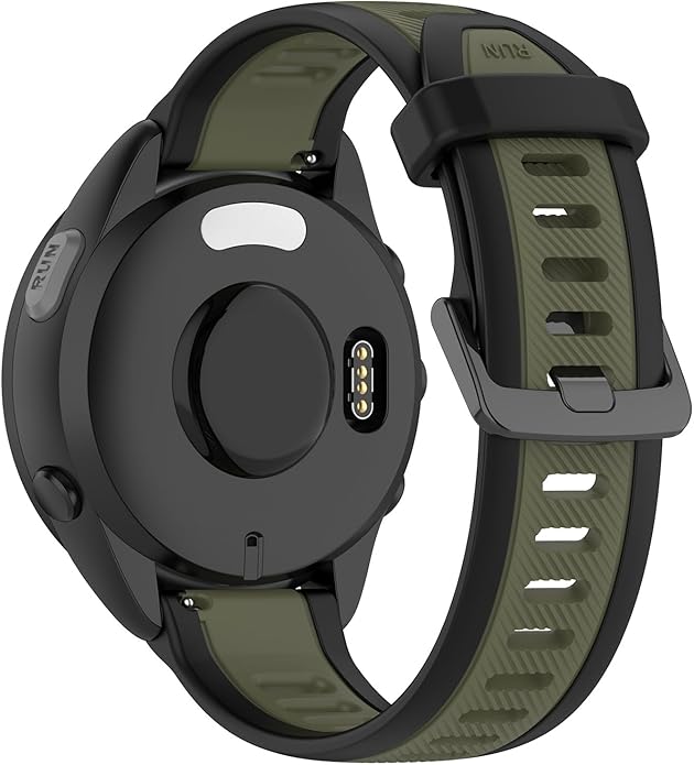 Compatible with Garmin Forerunner 165 Watch Band, 20mm Width Silicone Replacement Bands for Garmin Vivoactive 3 / Vivoactive 5 / Forerunner 55, 245, 645 Music Smartwatch