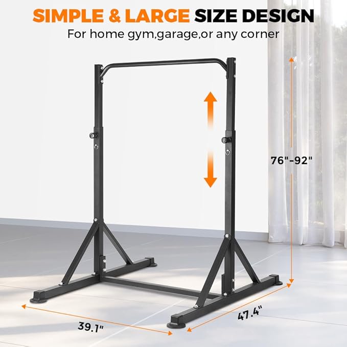 Pull Up Station, Power Tower Adjustable Pullup Bar Free Standing, Heavy Duty Multifunction Strength Training Pull Up Bar, Gym Workout Fitness Equipment Chin up Bar for Home Outdoor, 440LBS Capacity