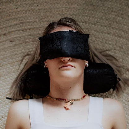 Hugger Mugger Silk Eye Pillow with Flaxseed Filling - Organic Flaxseed Filling, Scent-Free Relaxation, Light Weight, Chill in Freezer, Washable Cover