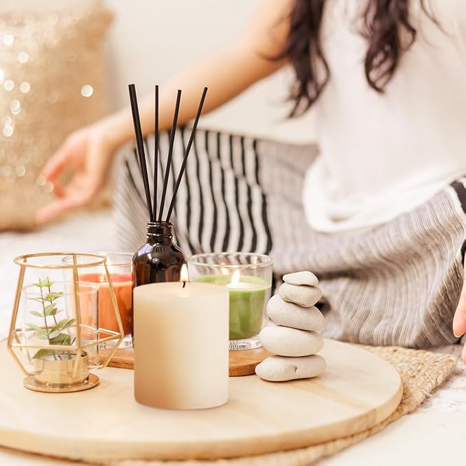 4 Packs Unscented 2x3 Inch White Pillar Candles, Small Dripless Cylinder Wax Candles for Home Wedding Party Table Holiday Spa Decor - 24 Hours Burn Time