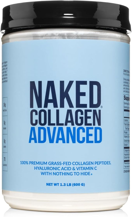 NAKED Collagen Advanced - Peptides Protein Powder, Hyaluronic Acid, Vitamin C, Pasture-Raised