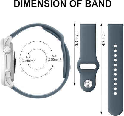 Amzpas Silicone Band for Coros PACE 2/ APEX 42mm/ APEX 2, 20mm Quick-Release Replacement Wristband Sport Strap for Men Women