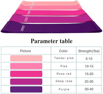 Resistance Bands Set of 5 - Professional Workout Bands for Full Body Training, Strength Building, Physical Therapy, Pilates - Beginner Friendly for Men & Women