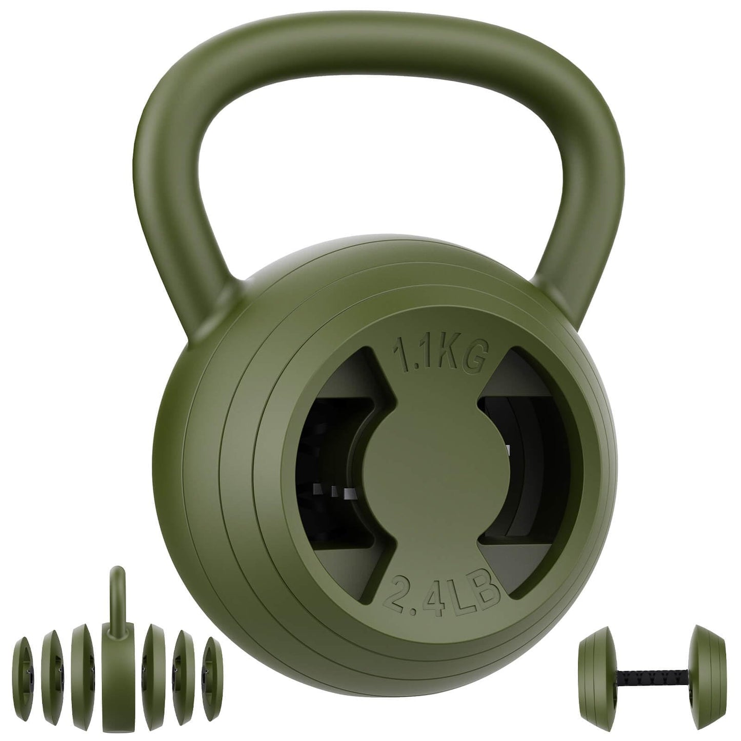 Hezeyferg 2-in-1 Adjustable Kettlebell, 15-45 LB Kettlebells Weight Set with Wide Grip, 4.8-30 LB