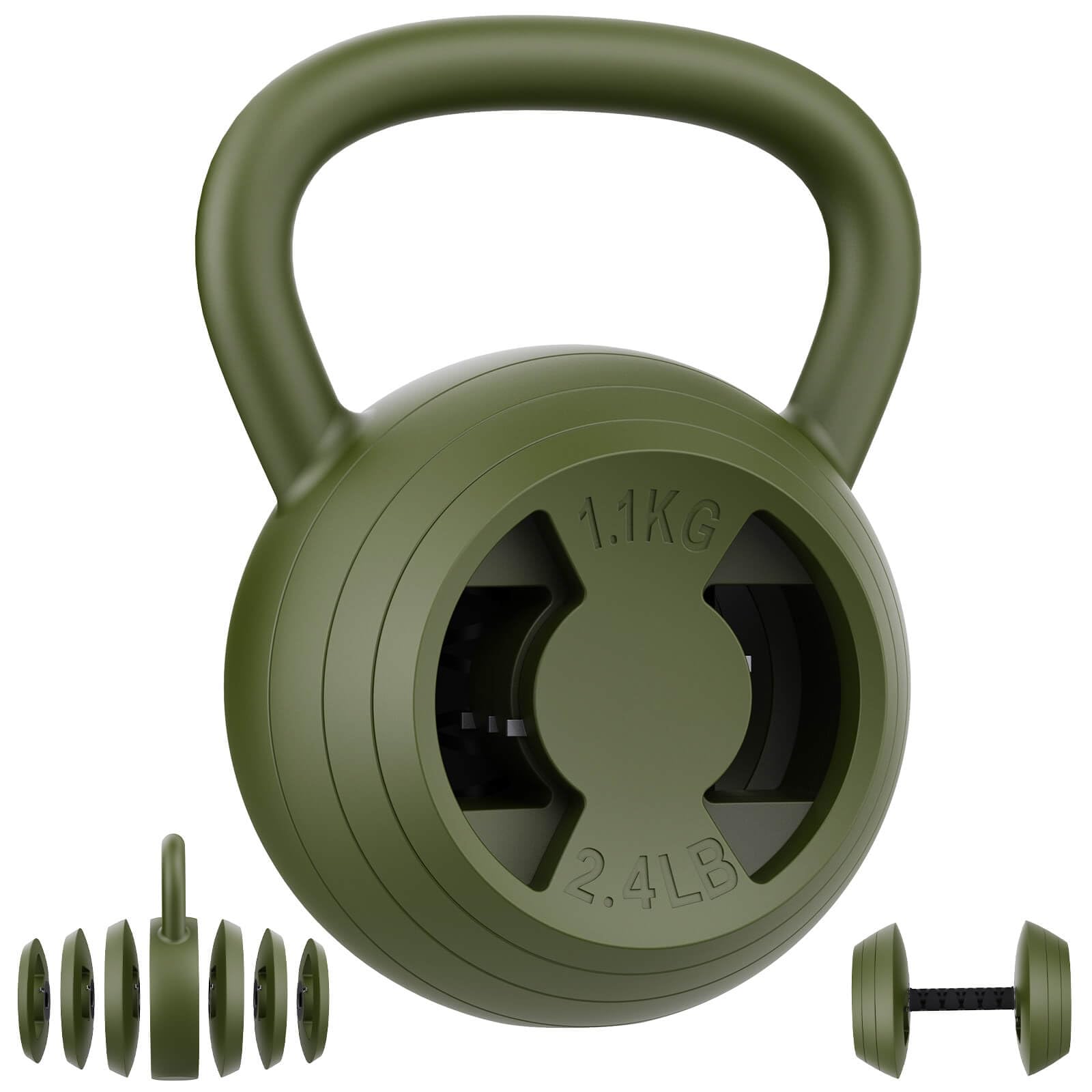 Hezeyferg 2-in-1 Adjustable Kettlebell, 15-45 LB Kettlebells Weight Set with Wide Grip, 4.8-30 LB
