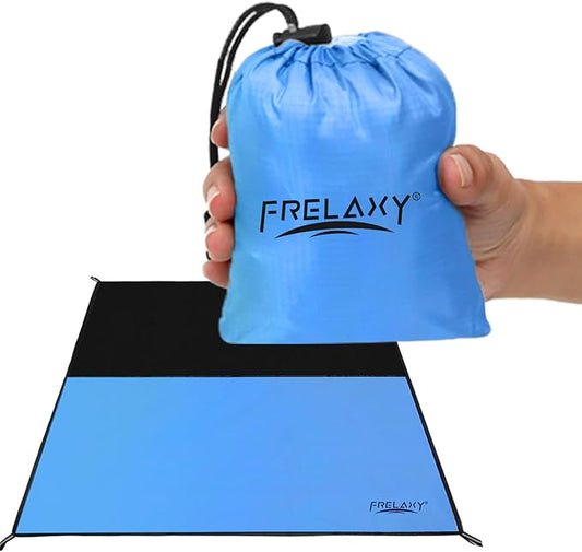 Frelaxy Pocket Picnic Blanket, Waterproof Sandproof Beach Mat, Compact Camping Tarp for Festivals