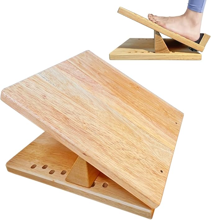 KIJO Studio Professional Wooden Calf Stretcher Slant Board 500 lbs Weight Capacity 16-Angle Adjustable Incline Calf Stretch Slant Board for Calf Stretching Exercise Squat & Physical Therapy