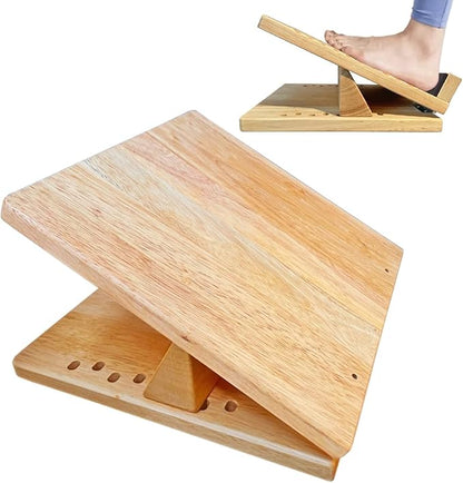 KIJO Studio Professional Wooden Calf Stretcher Slant Board 500 lbs Weight Capacity 16-Angle Adjustable Incline Calf Stretch Slant Board for Calf Stretching Exercise Squat & Physical Therapy