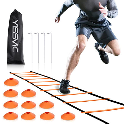 YISSVIC Agility Ladder and Cones 20 Feet 12 Adjustable Rungs