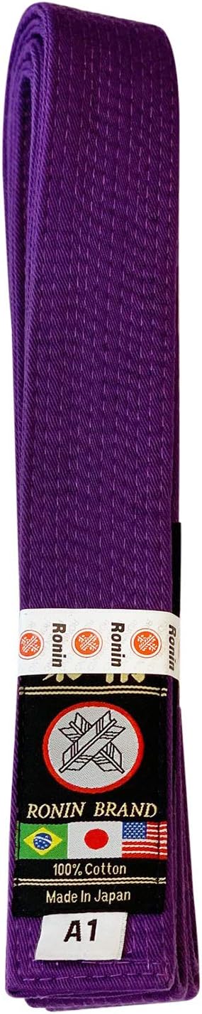 Ronin Brand - Japan Made Deluxe Jiujitsu BJJ Gi Belt - 1.75” wide-12 Row Stitching
