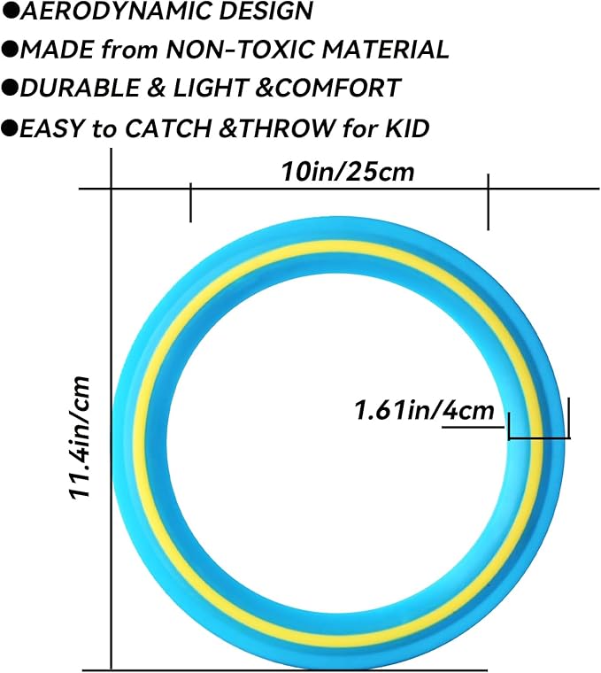 11-inch Flying Ring, 3-Piece Set. A Sports Game for Beach, Backyard, Park, and pet Interaction. Suitable for Soft Flying Discs, The Best Outdoor Throwing Toy.